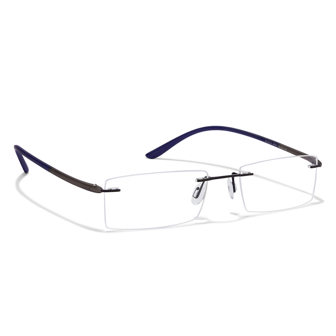 Lenskart Air Online Sky Blue Rimless Rectangle left side