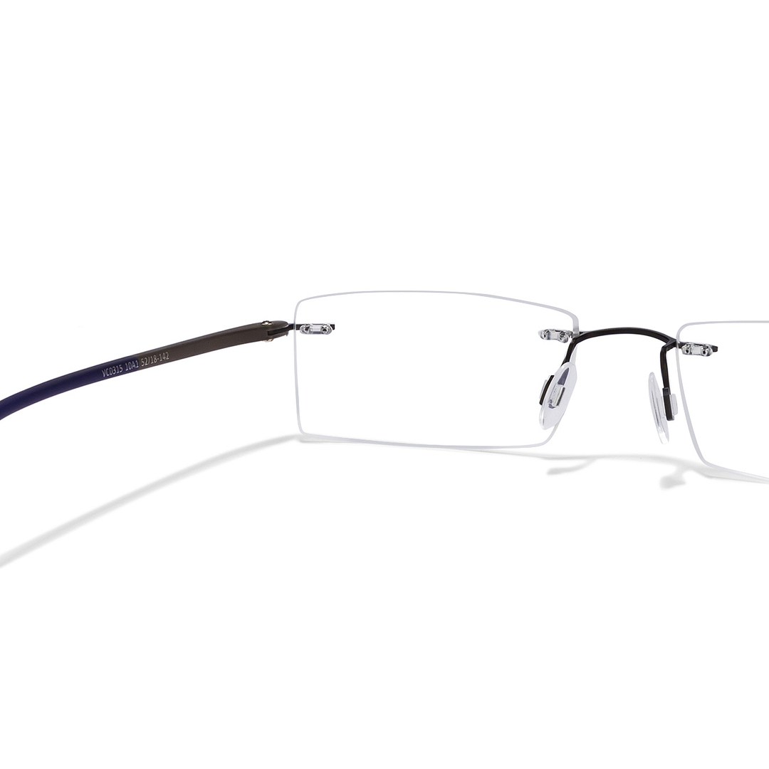 Lenskart Air Online Sky Blue Rimless Rectangle left side