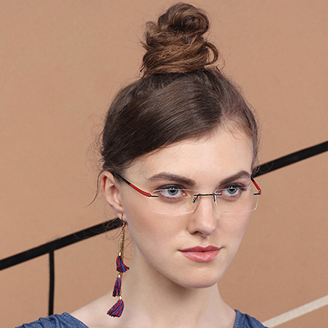 Lenskart Air Online Black Rimless Rectangle right side