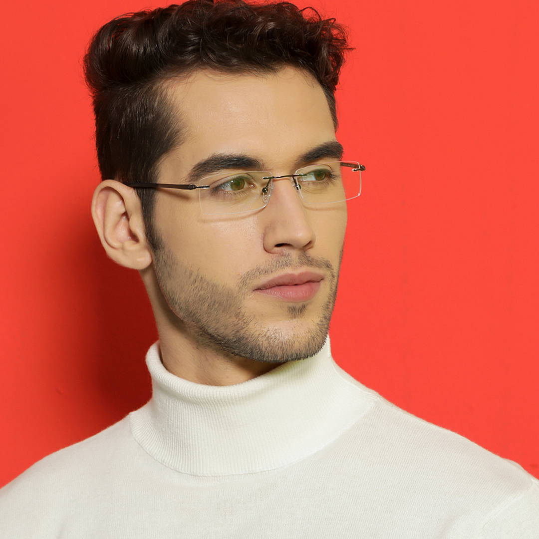 Lenskart Air Online Black Rimless Rectangle left side