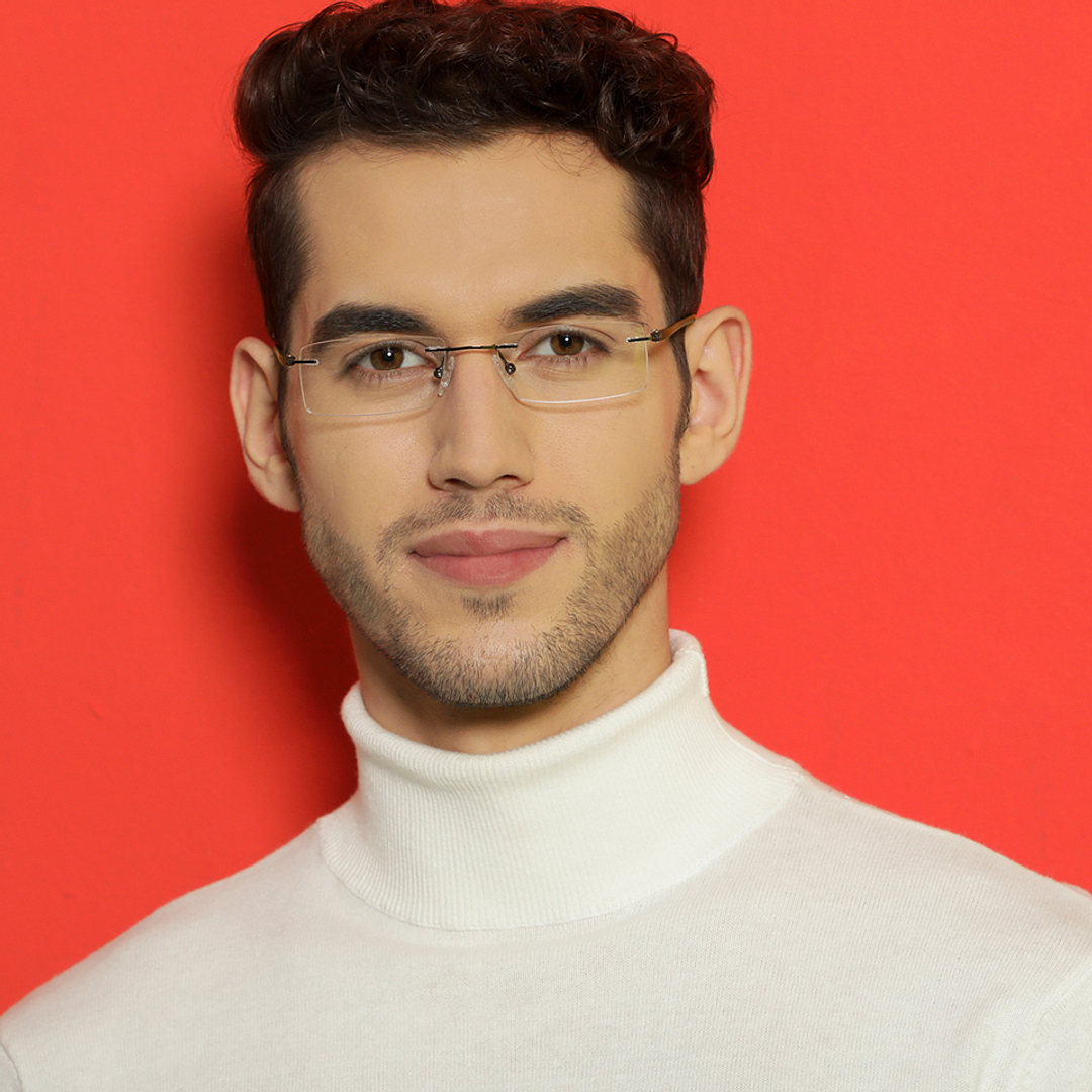 Lenskart Air Online Black Rimless Rectangle left side