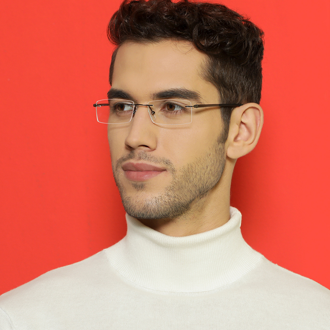 Lenskart Air Online Black Rimless Rectangle right side