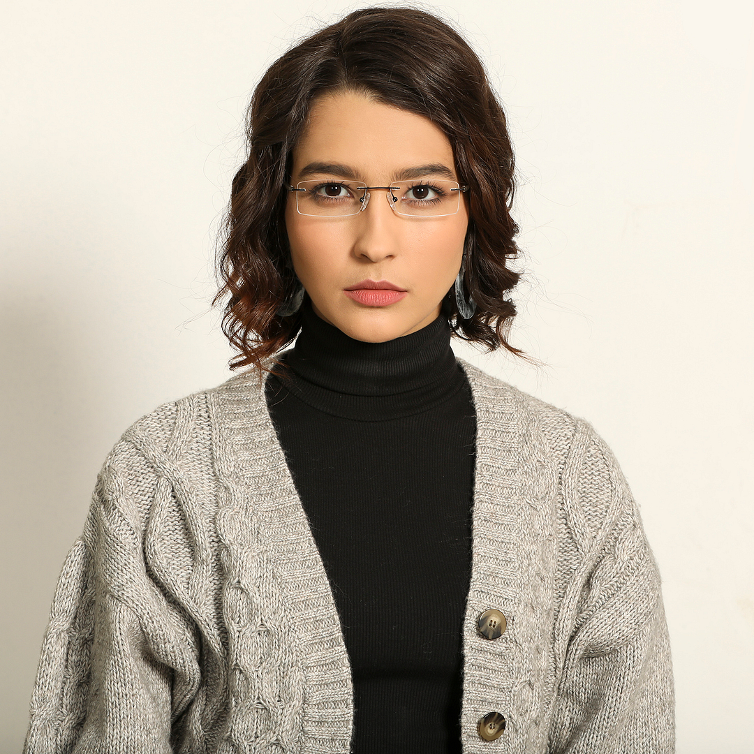 Lenskart Air Online Black Rimless Rectangle right side