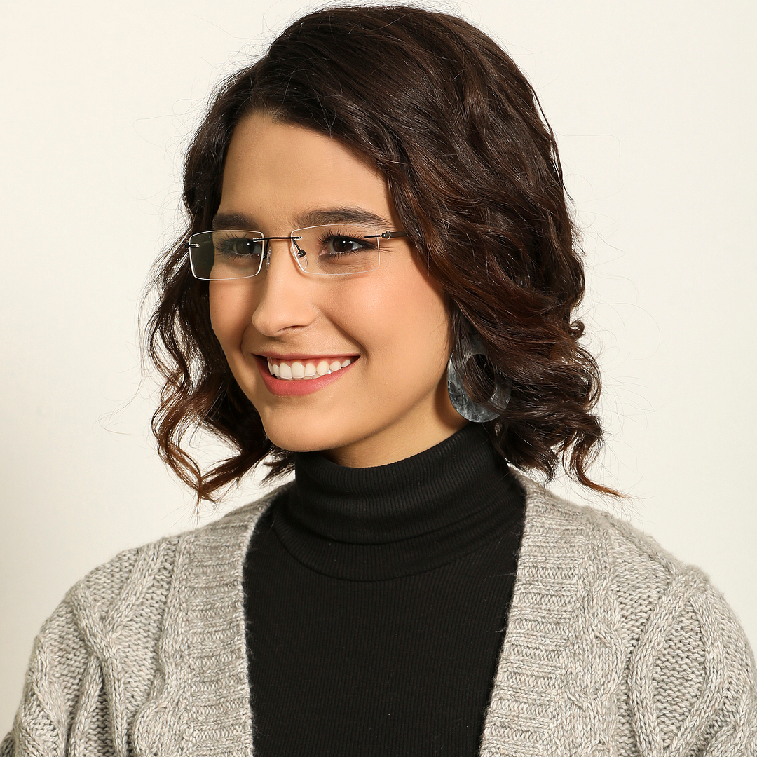 Lenskart Air Online Black Rimless Rectangle left side