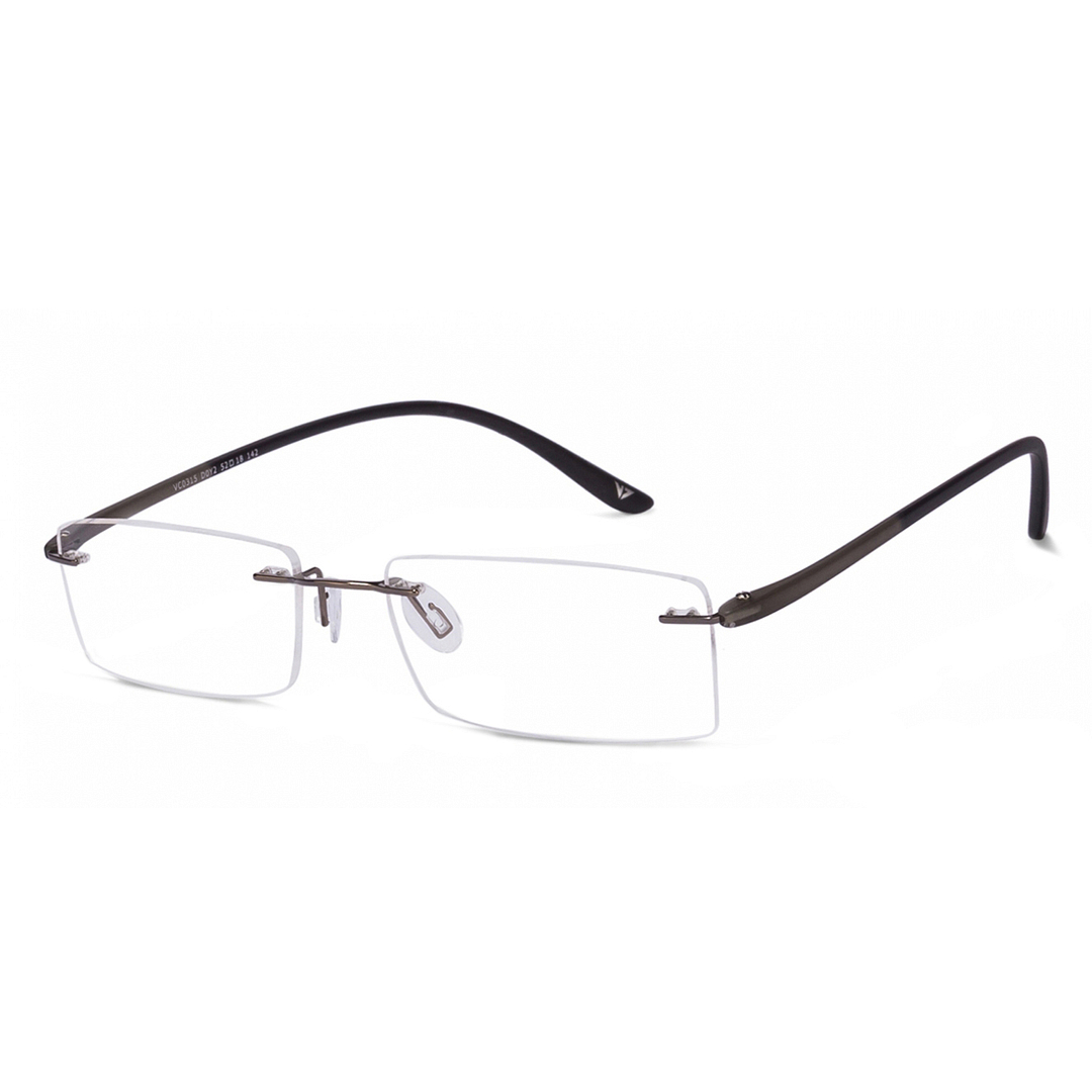 Lenskart Air Online Mid Gunmetal Rimless Rectangle left side