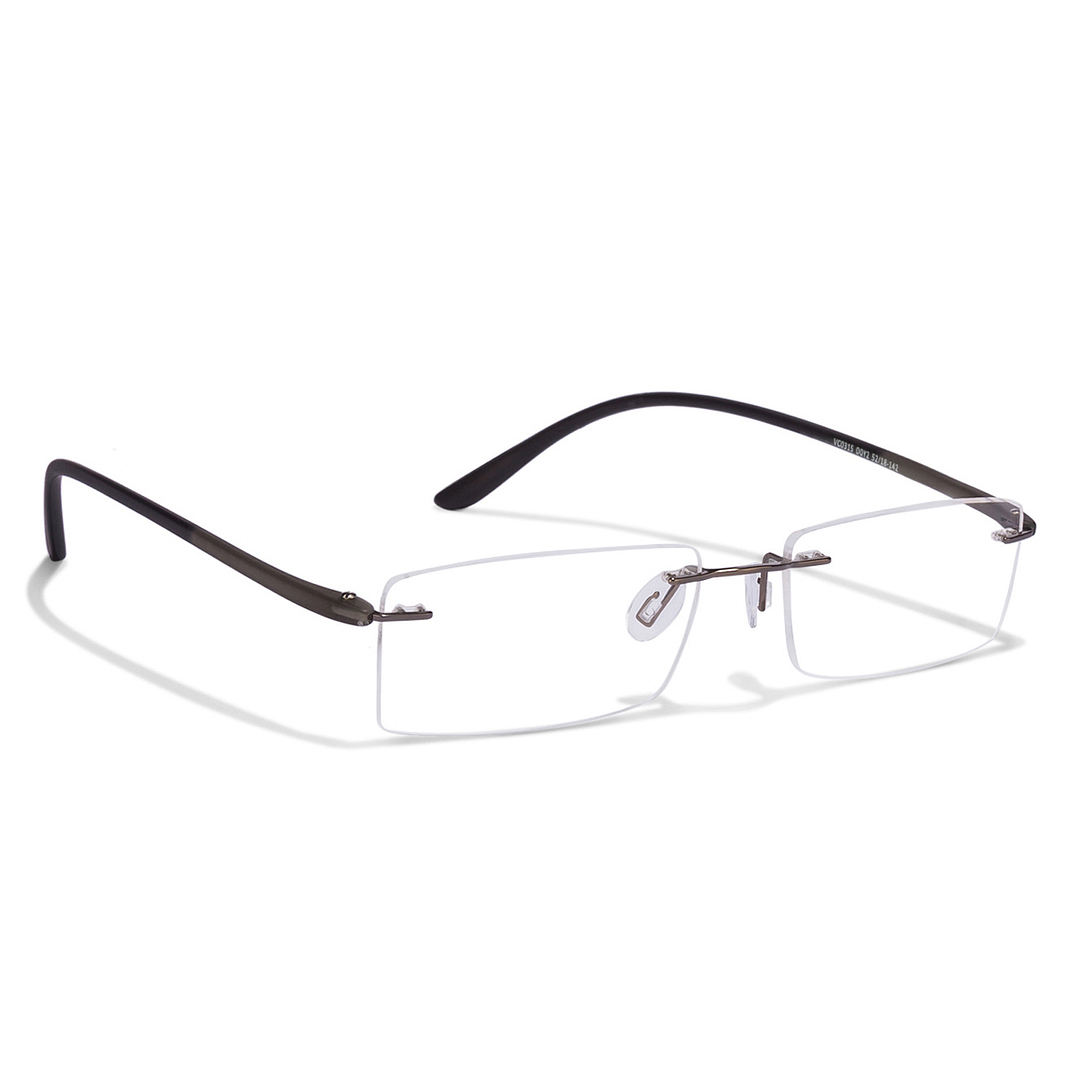 Lenskart Air Online Mid Gunmetal Rimless Rectangle left side