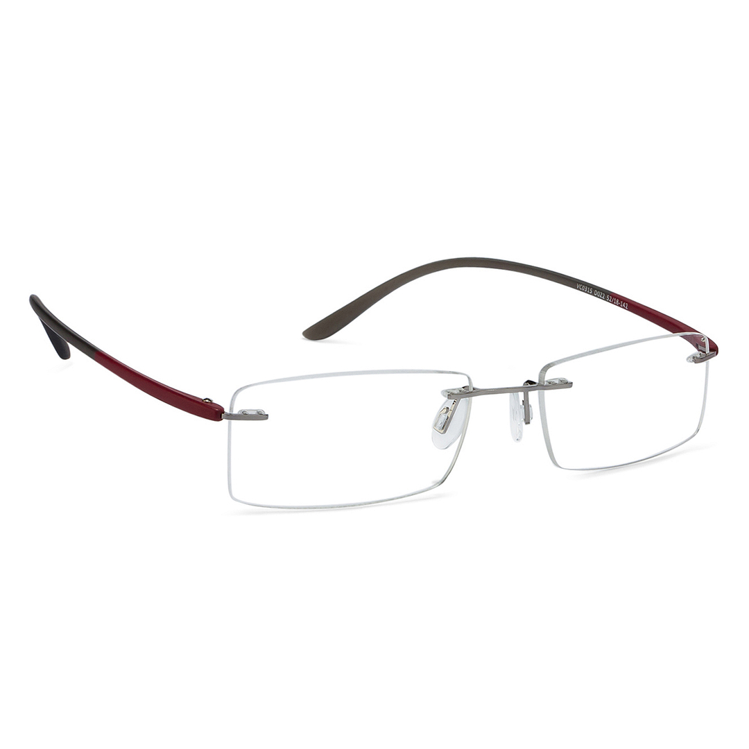 Lenskart Air Online Mid Gunmetal Rimless Rectangle right side