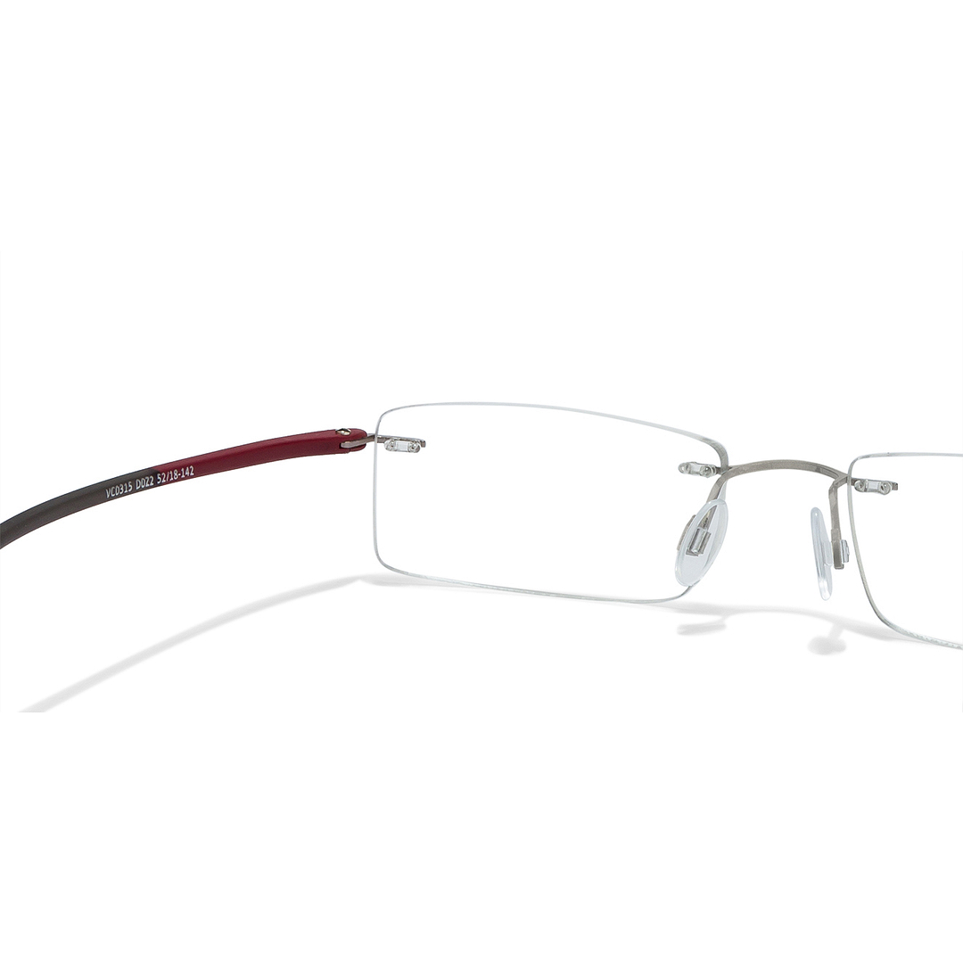 Lenskart Air Online Mid Gunmetal Rimless Rectangle left side
