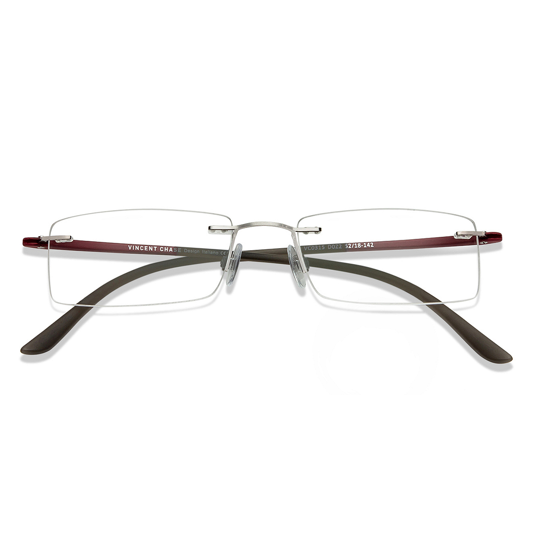 Lenskart Air Online Mid Gunmetal Rimless Rectangle left side