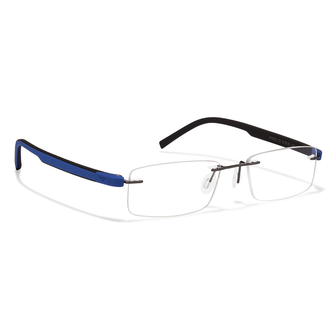 Lenskart Air Online Mid Gunmetal Rimless Rectangle left side