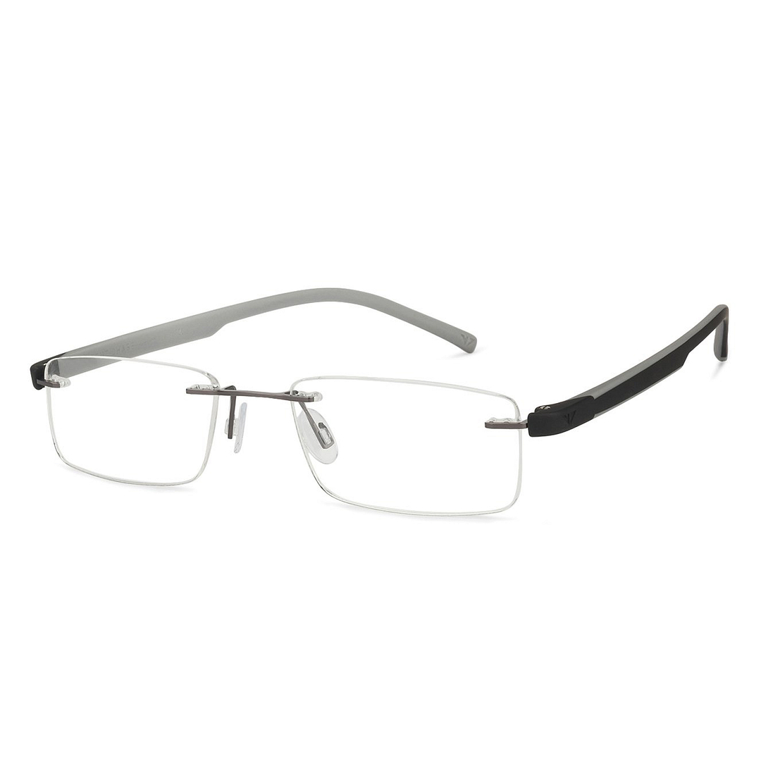 Lenskart Air Online Mid Gunmetal Rimless Rectangle right side