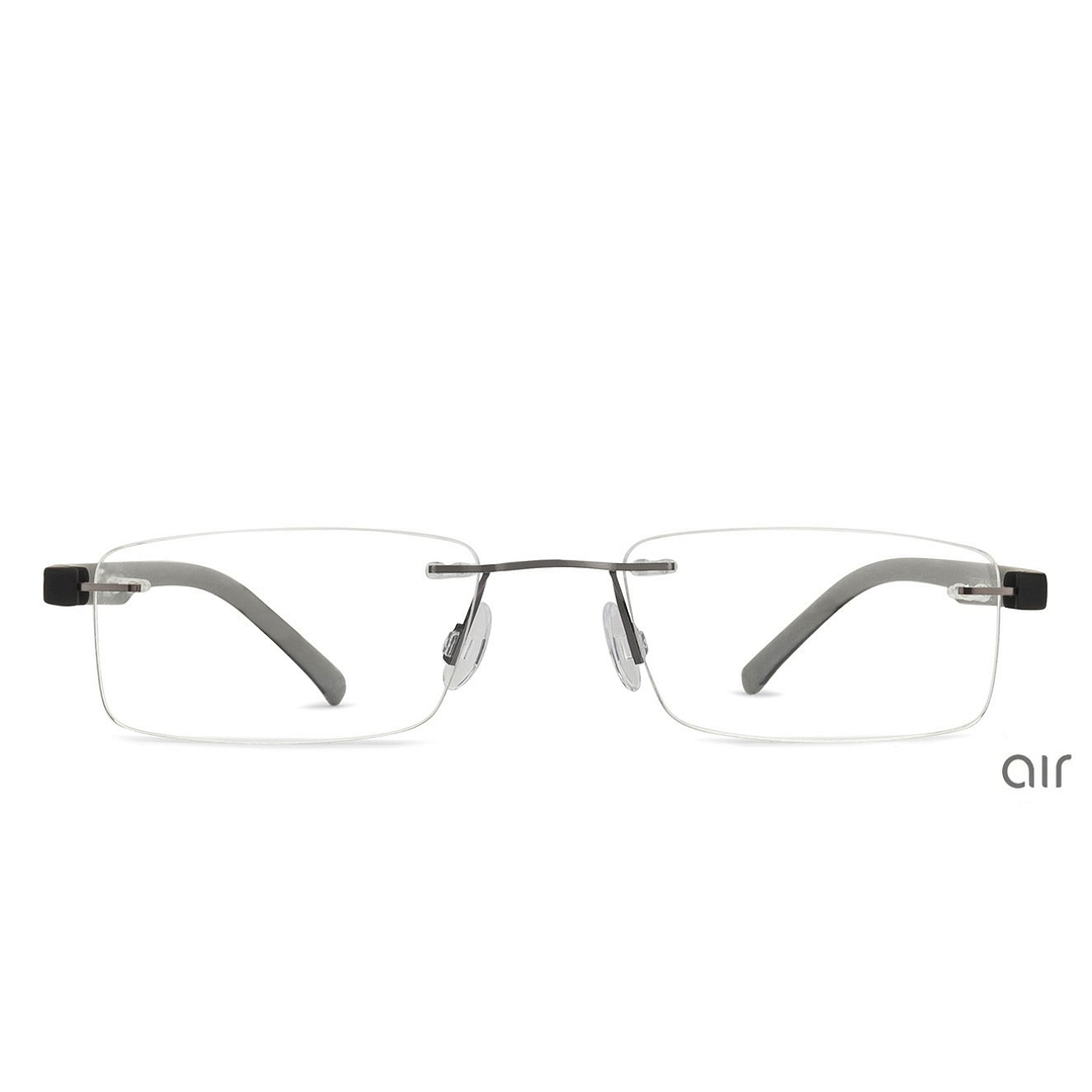 Lenskart Air Online Mid Gunmetal Rimless Rectangle left side