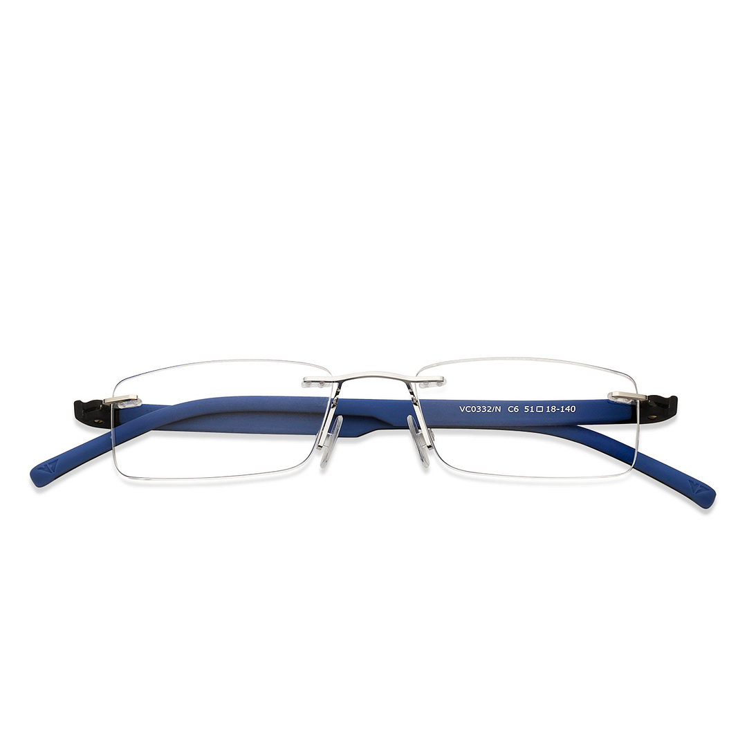 Lenskart Air Online Silver Rimless Rectangle right side