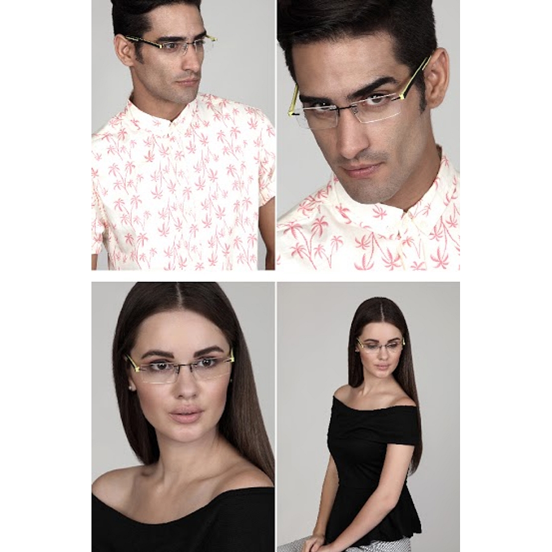 Lenskart Lenskart TOI Special: Black Yellow Rimless Rectangle Lenskart TOI Special OTHERS VC 0342- left side