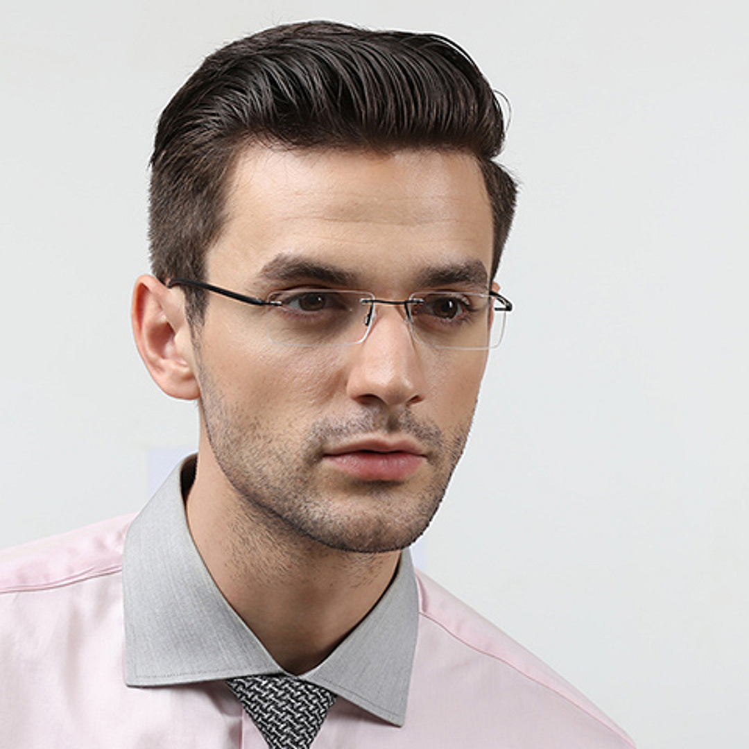 Lenskart Air Black Rimless Rectangle right side