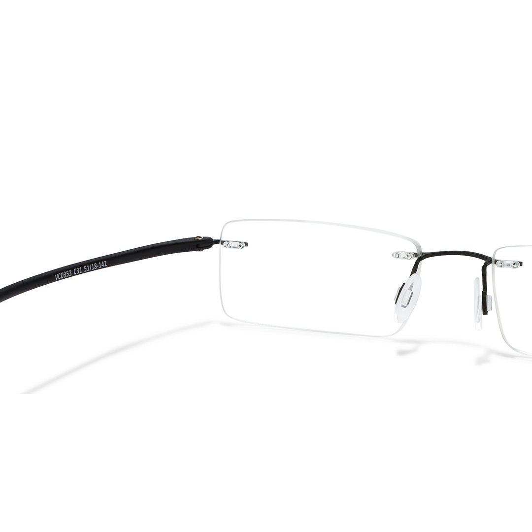 Lenskart Air Black Rimless Rectangle left side
