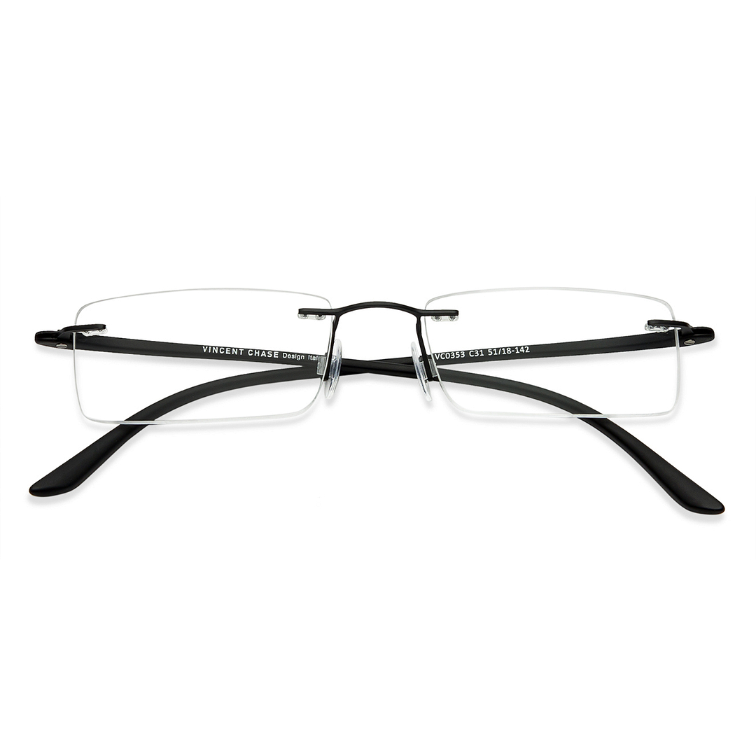 Lenskart Air Black Rimless Rectangle right side