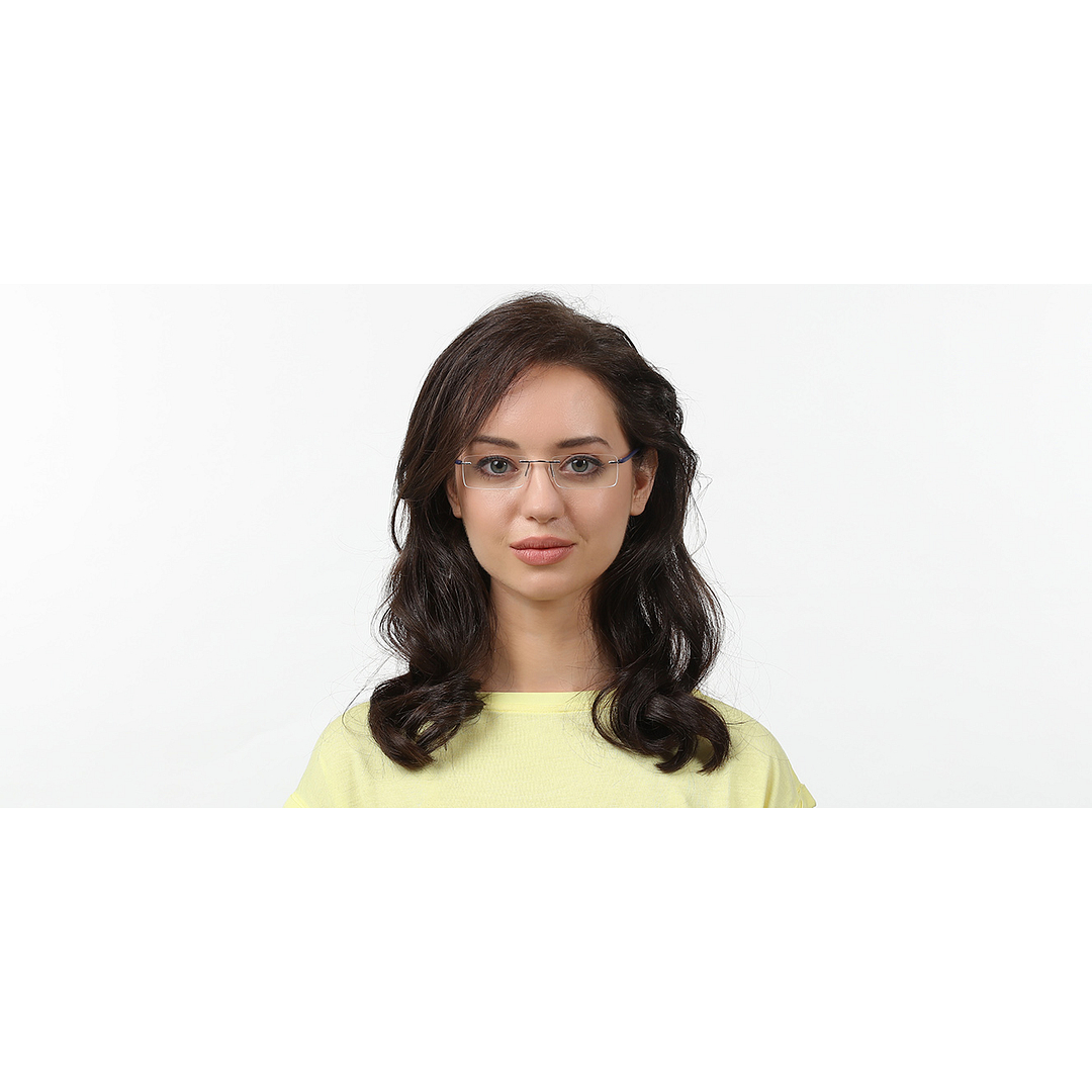Lenskart Air Online Sky Blue Rimless Rectangle right side