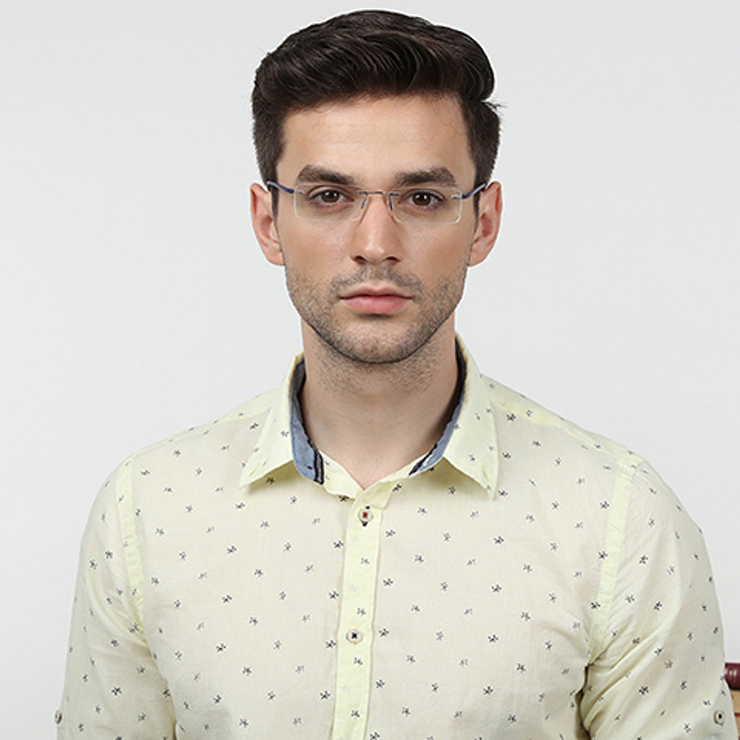 Lenskart Air Online Sky Blue Rimless Rectangle right side