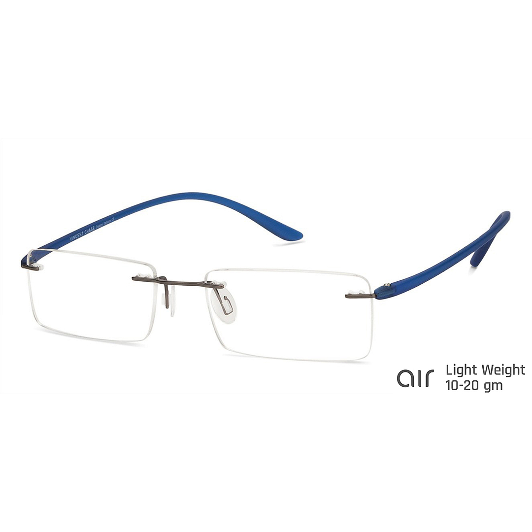 Lenskart Air Online Sky Blue Rimless Rectangle right side