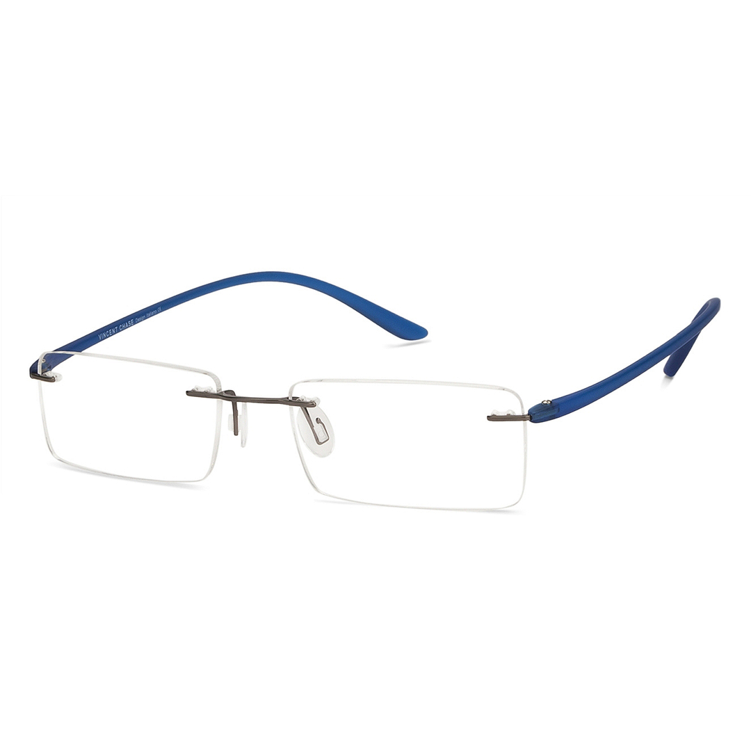 Lenskart Air Online Sky Blue Rimless Rectangle left side