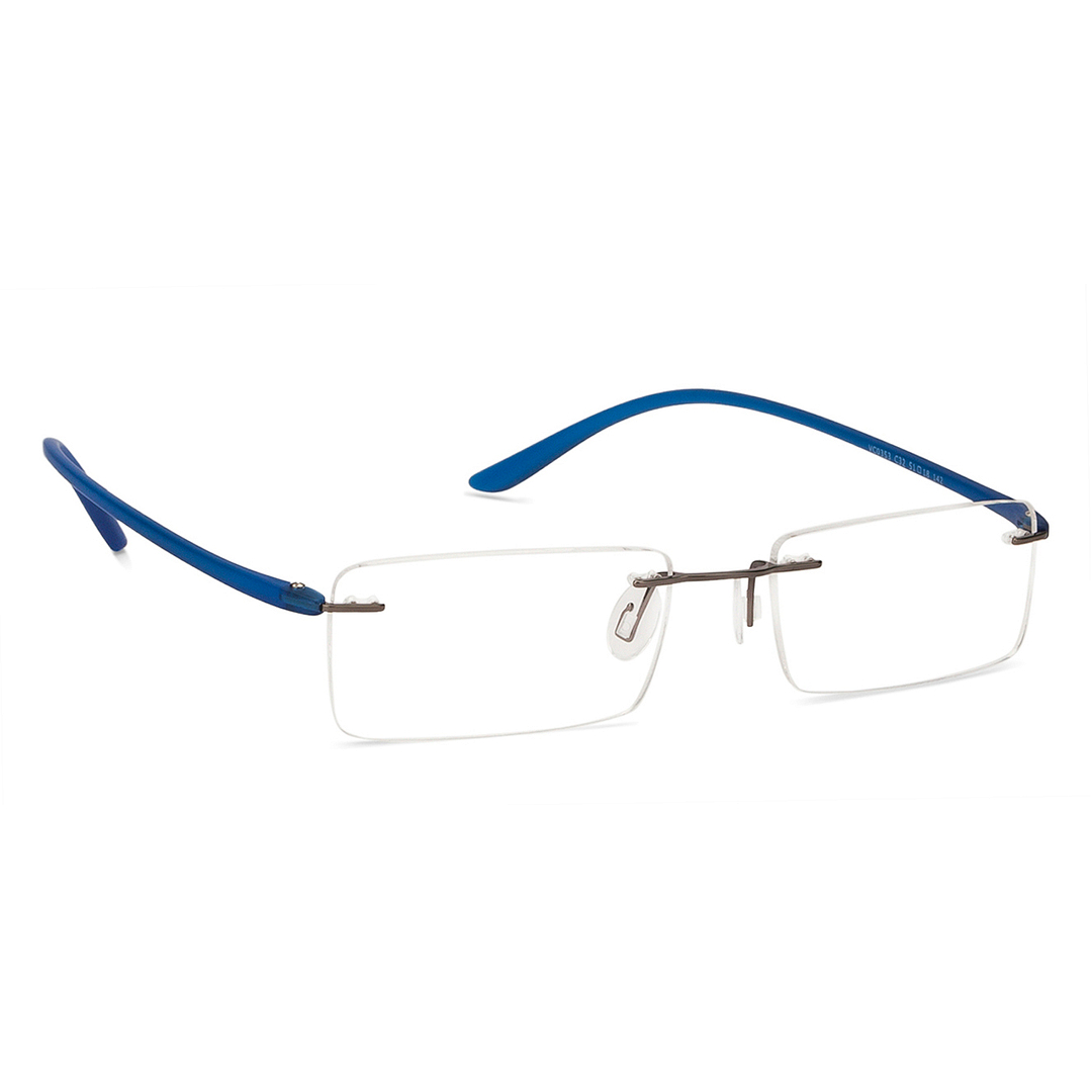Lenskart Air Online Sky Blue Rimless Rectangle left side