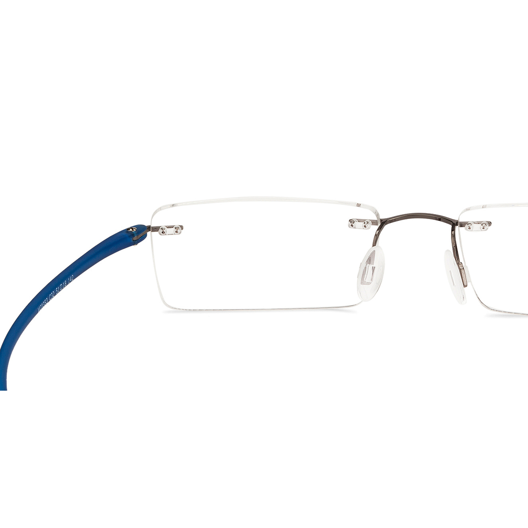 Lenskart Air Online Sky Blue Rimless Rectangle left side