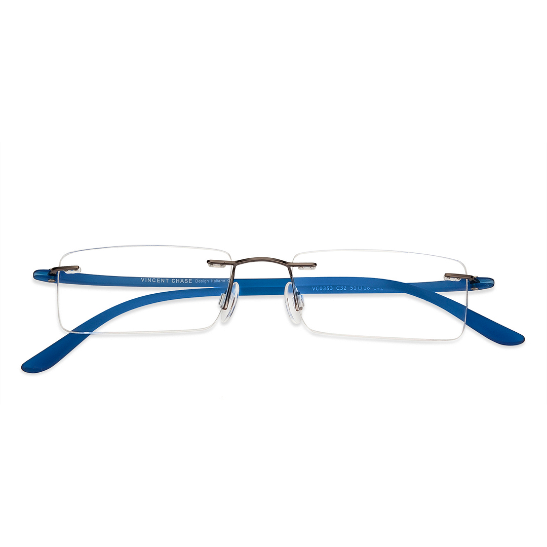 Lenskart Air Online Sky Blue Rimless Rectangle right side