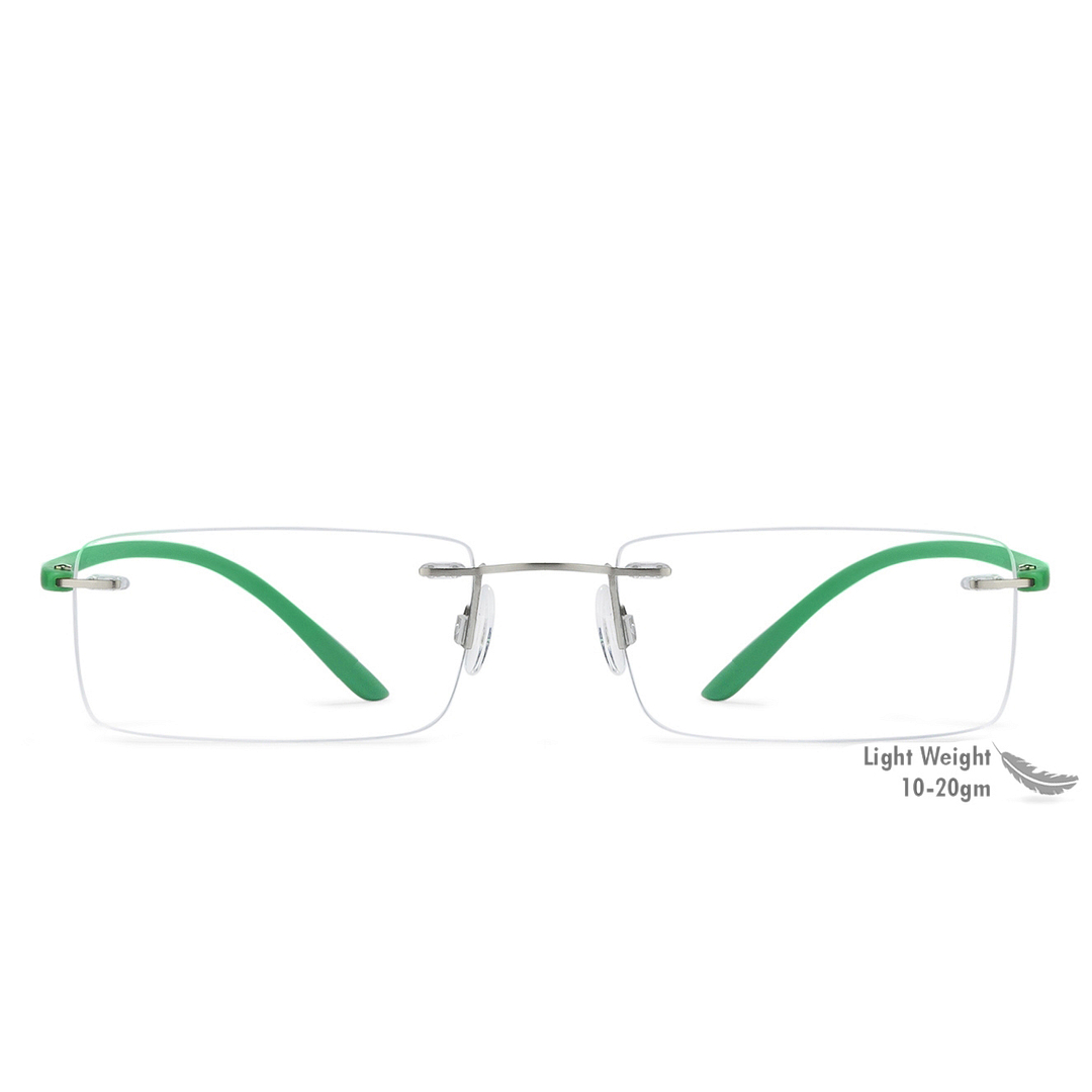 Lenskart Air Online Silver Rimless Rectangle left side