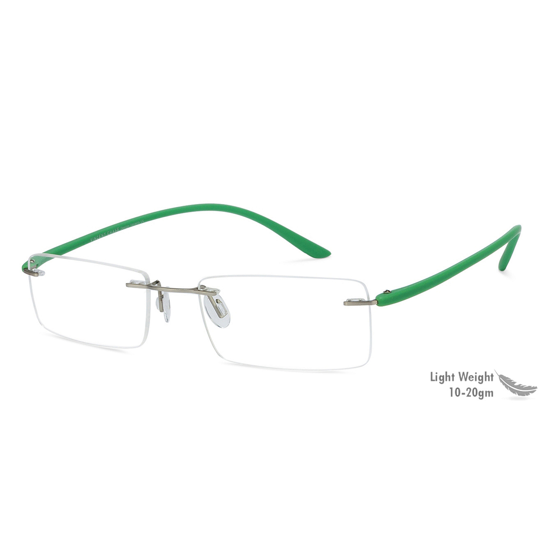 Lenskart Air Online Silver Rimless Rectangle right side