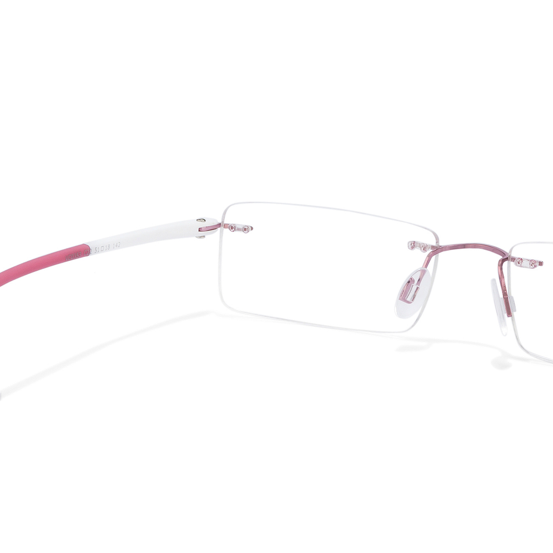 Lenskart Air Online Pink Rimless Rectangle left side