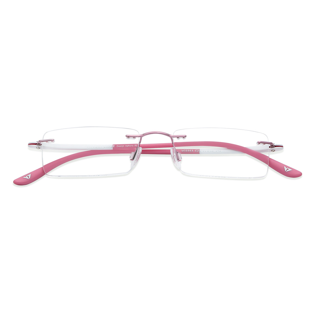 Lenskart Air Online Pink Rimless Rectangle right side