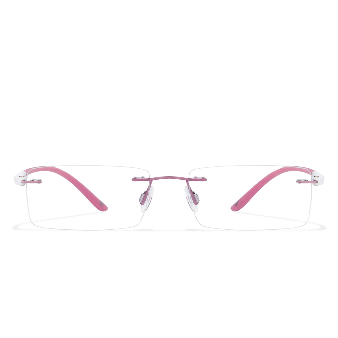 Lenskart Air Online Pink Rimless Rectangle left side