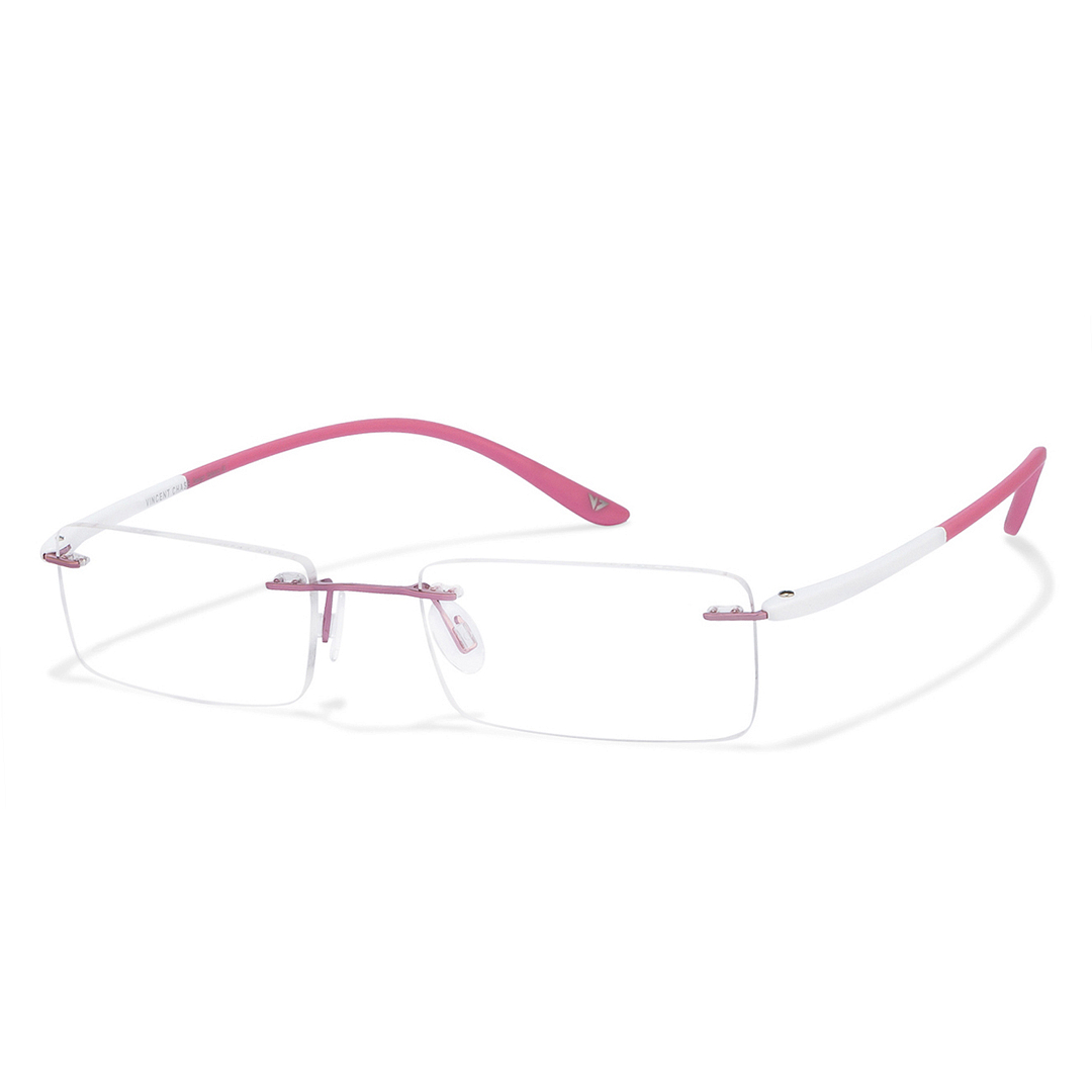 Lenskart Air Online Pink Rimless Rectangle right side