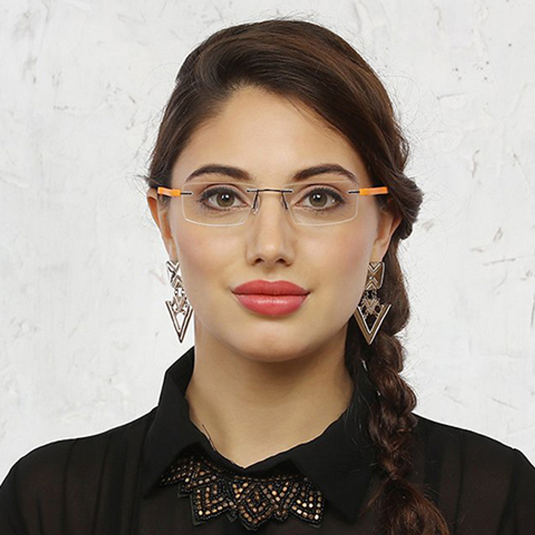 Lenskart Air Online Mid Gunmetal Rimless Rectangle left side
