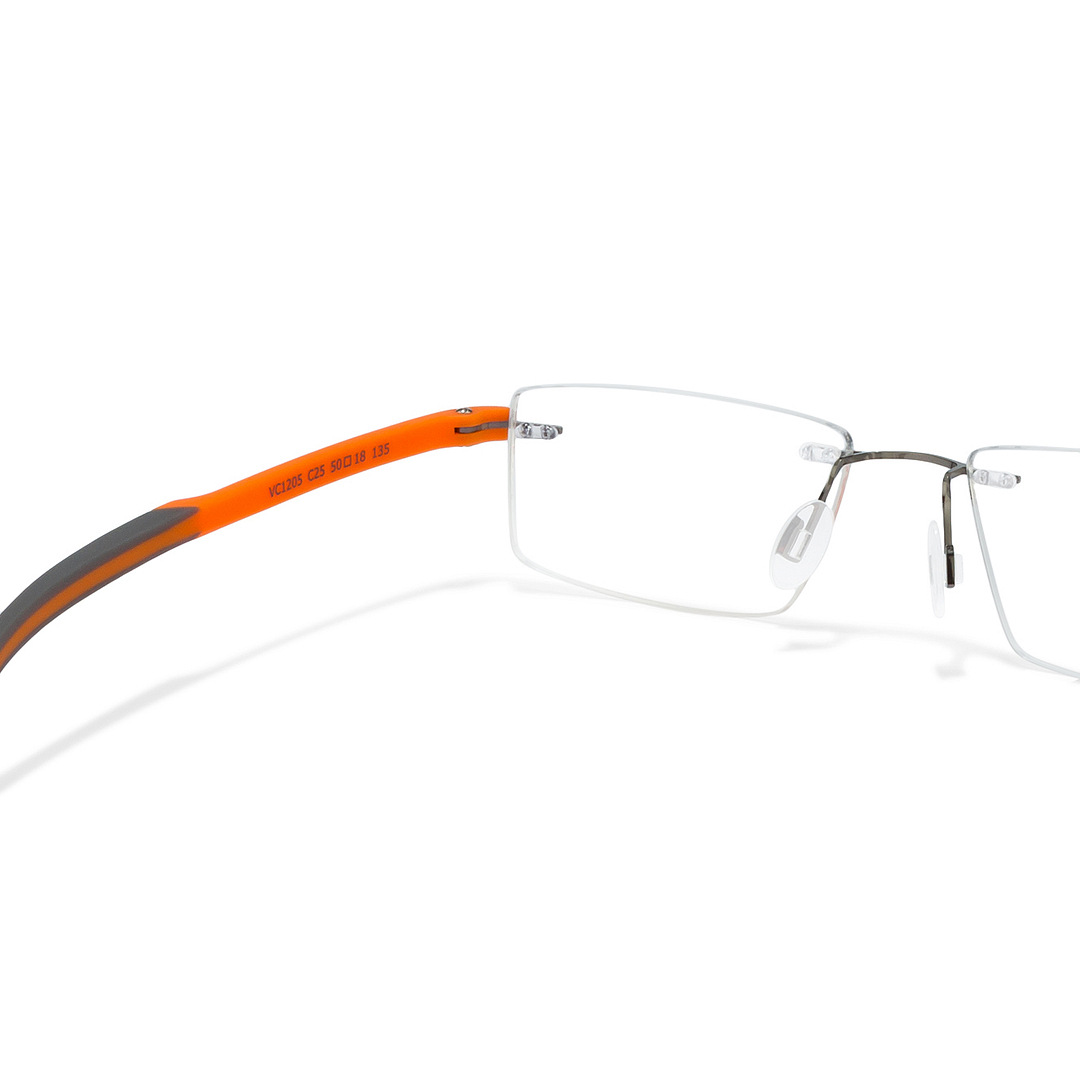 Lenskart Air Online Mid Gunmetal Rimless Rectangle right side