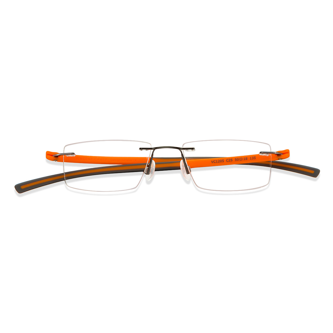 Lenskart Air Online Mid Gunmetal Rimless Rectangle left side