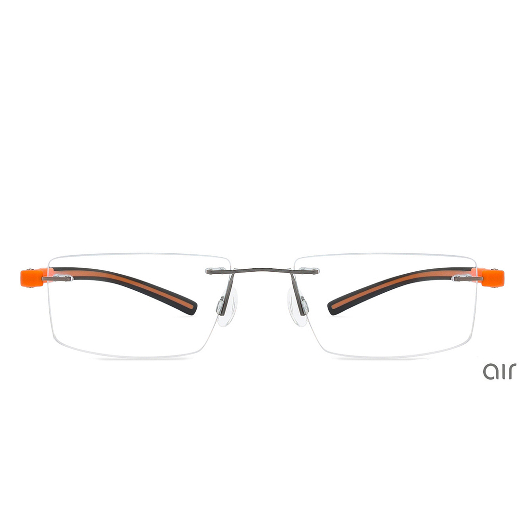 Lenskart Air Online Mid Gunmetal Rimless Rectangle left side