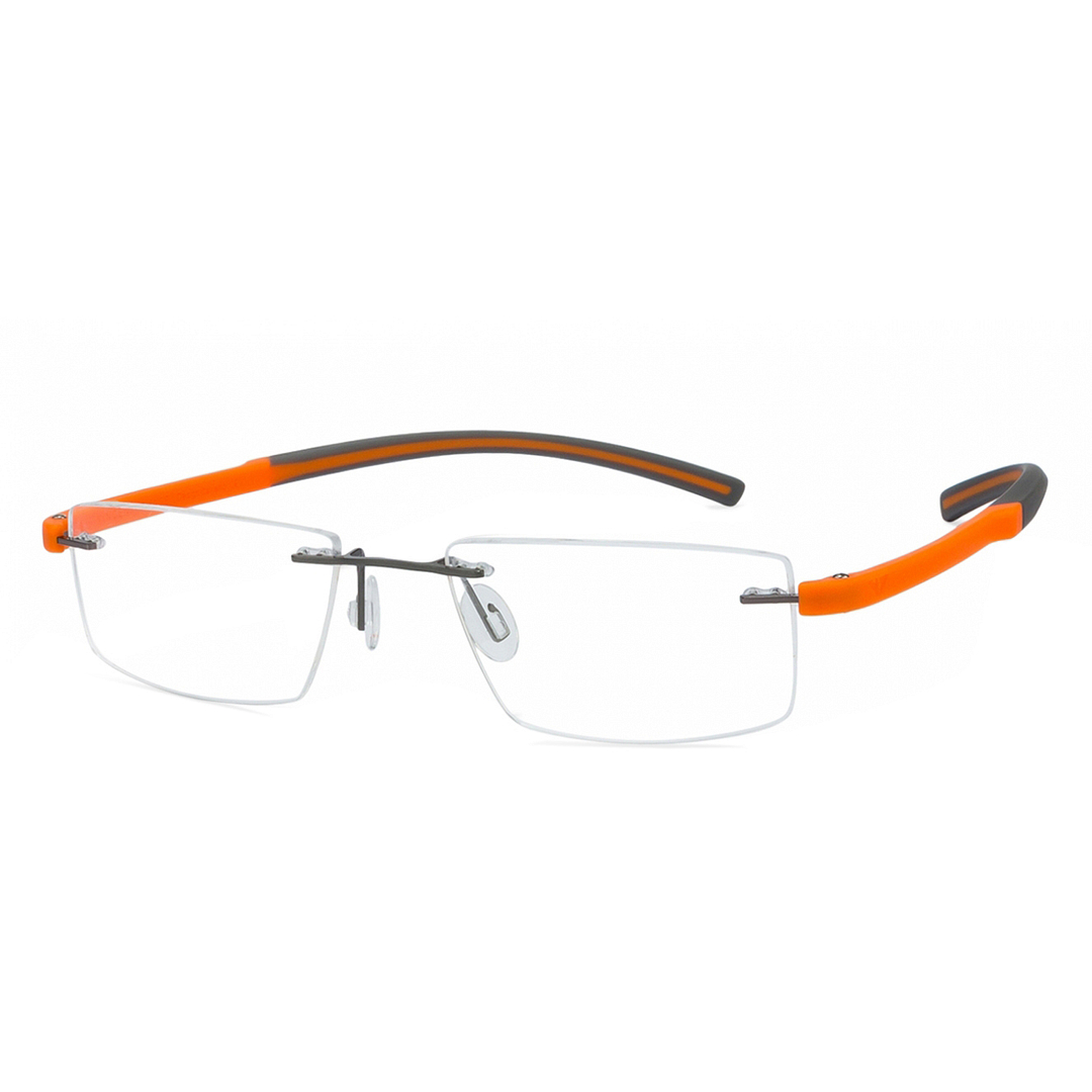 Lenskart Air Online Mid Gunmetal Rimless Rectangle right side