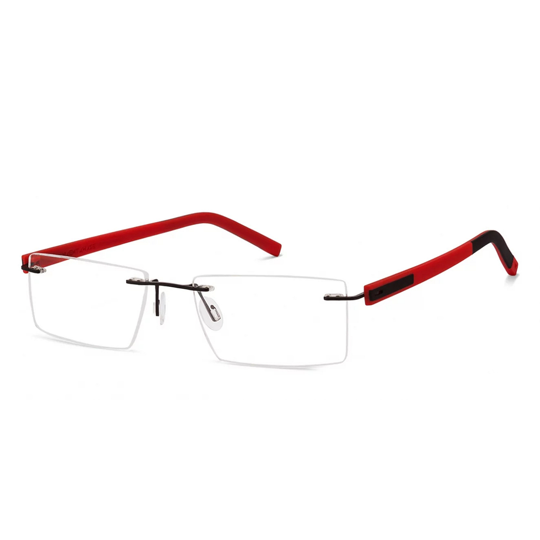 Lenskart Lenskart TOI Special: Black Red Rimless Rectangle Lenskart TOI Special OTHERS VC 1416-C4 left side