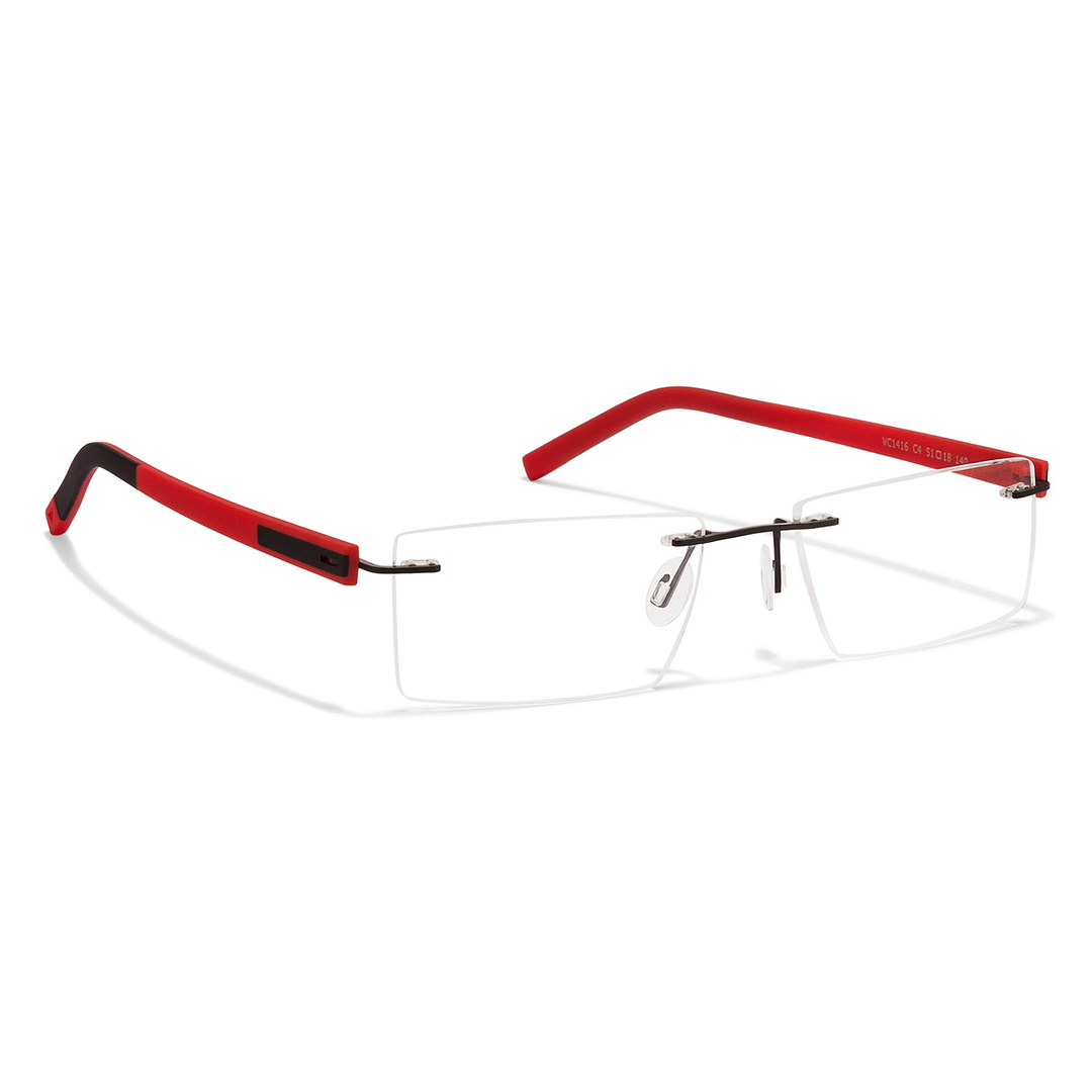 Lenskart Lenskart TOI Special: Black Red Rimless Rectangle Lenskart TOI Special OTHERS VC 1416-C4 left side