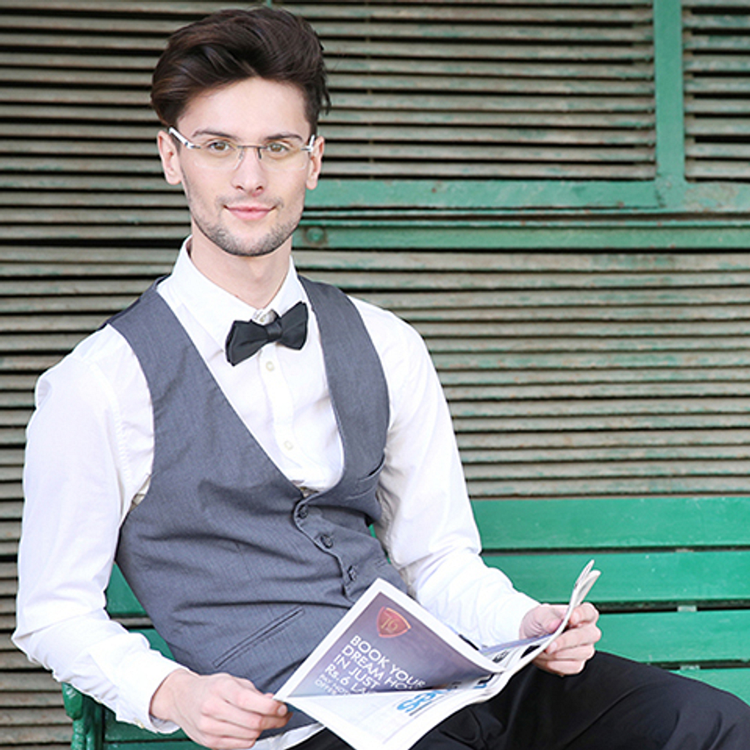 Lenskart Air Online Black Rimless Rectangle left side