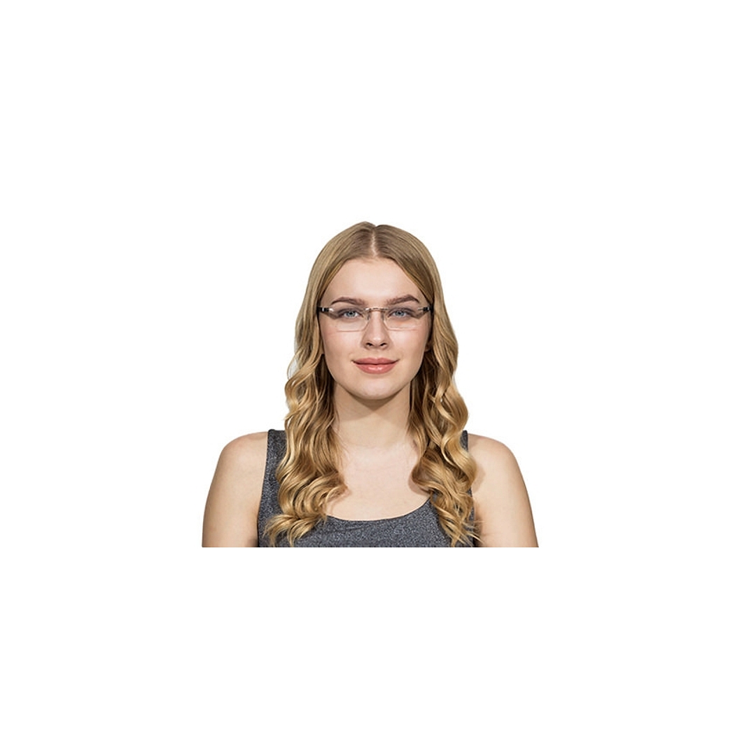 Lenskart Air Online Silver Rimless Rectangle left side