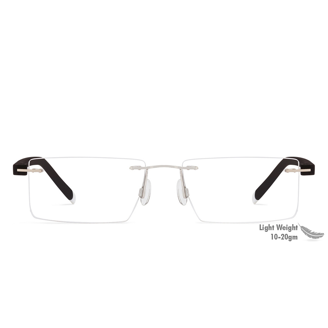 Lenskart Air Online Silver Rimless Rectangle left side