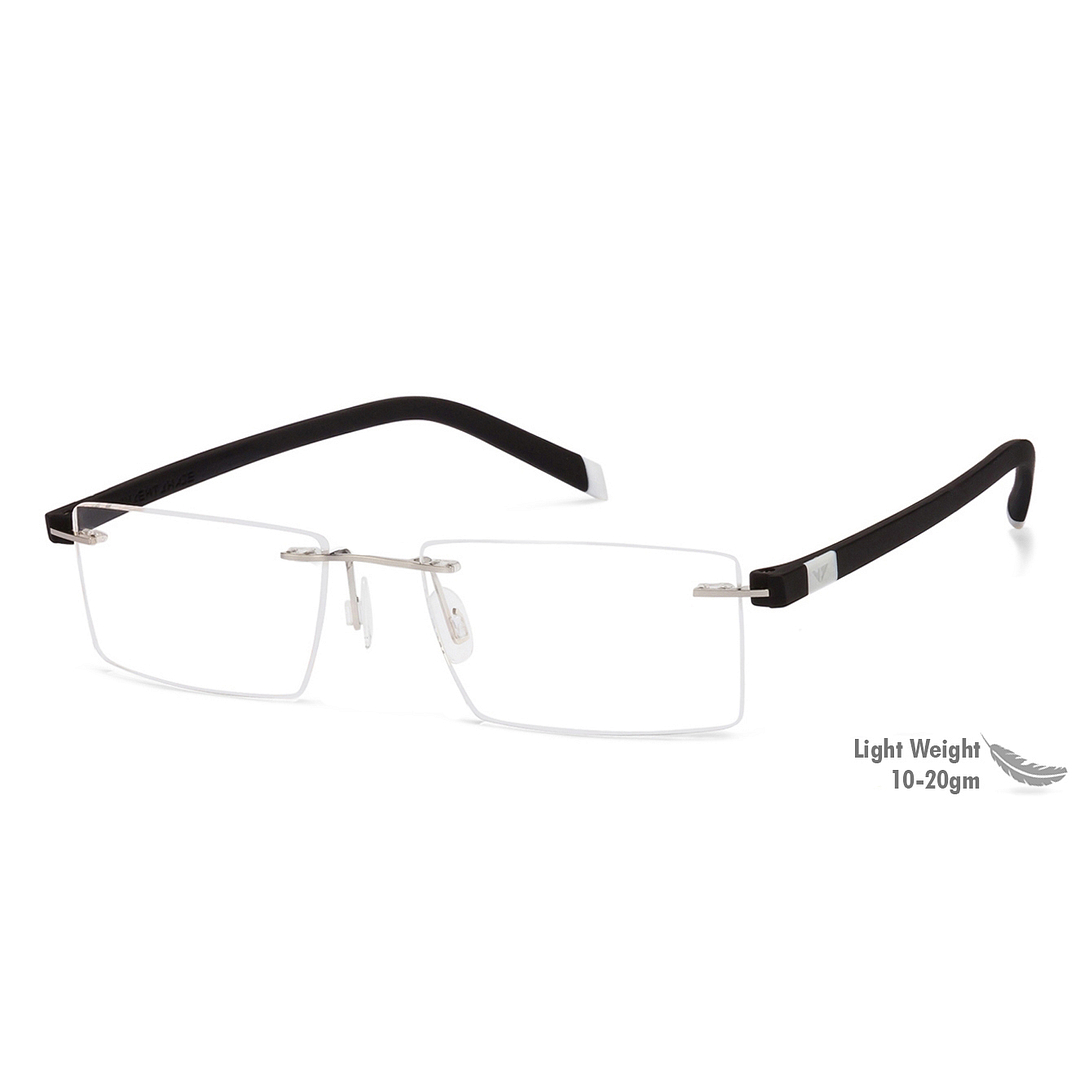 Lenskart Air Online Silver Rimless Rectangle right side