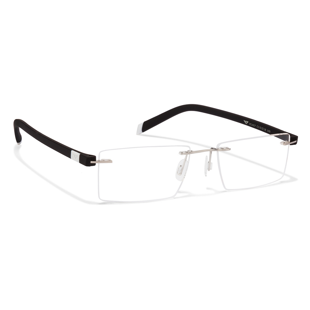 Lenskart Air Online Silver Rimless Rectangle left side