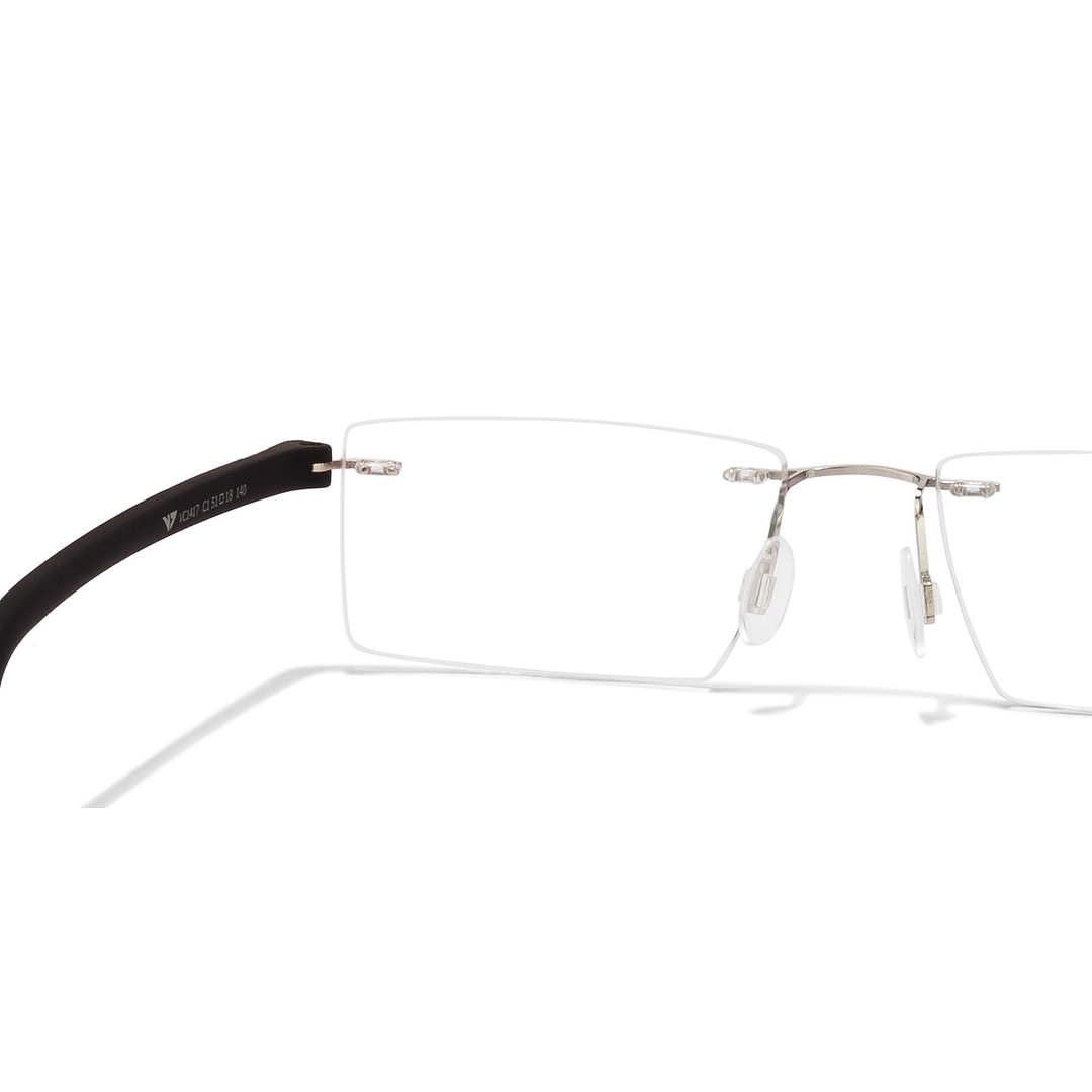 Lenskart Air Online Silver Rimless Rectangle left side