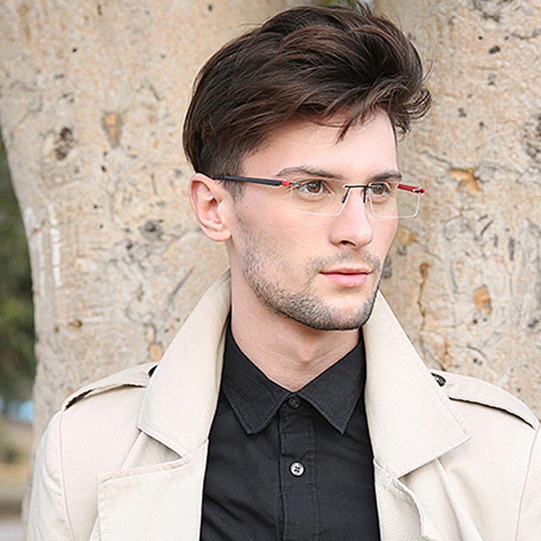 Lenskart Air Online Black Rimless Rectangle right side