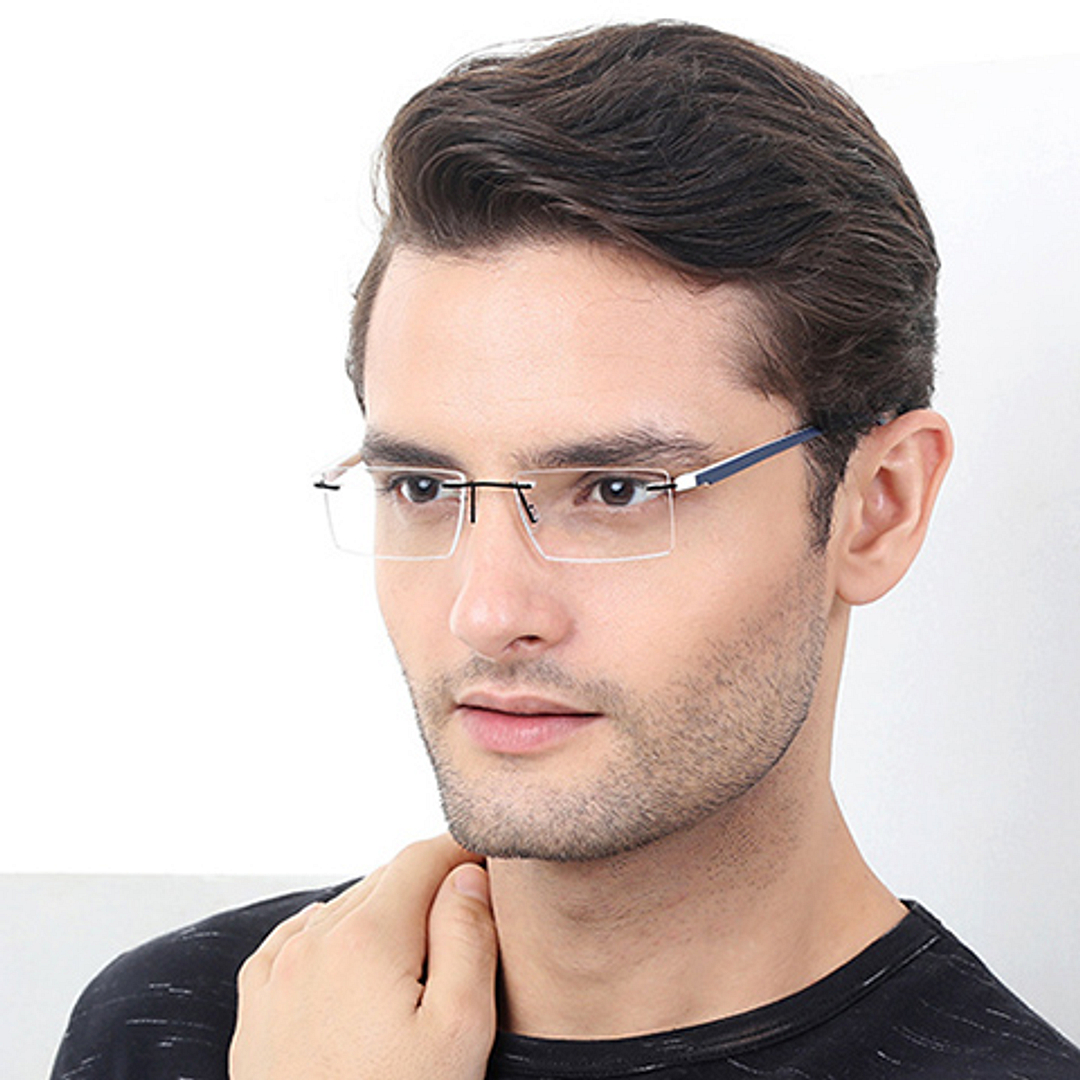 Lenskart Air Online Black Rimless Rectangle left side
