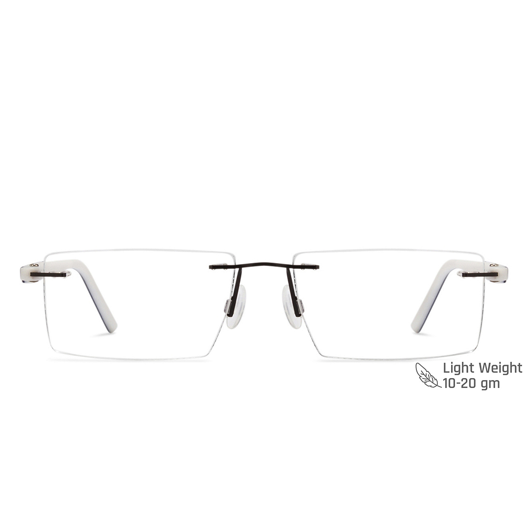 Lenskart Air Online Black Rimless Rectangle left side